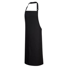Black apron with neck tighten and was it drawstring fasten.