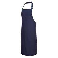 Navy portwest polycotton bib apron. Apron has a neck loop with ability to tighten.