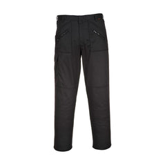 Black Stretch Action Trouser with zip pockets and knee pad pockets