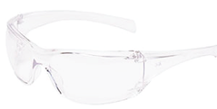 Clear lens safety glasses. Plastic glasses with clear arms.