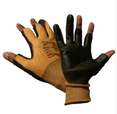 Three digit Orange and Black 300OB-1 Cut resistant gloves, The gloves are cut level 3/B,The gloves are optimised for the construction industry.