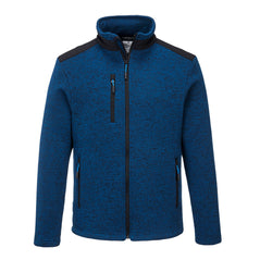 Persian Blue KX3 performance fleece. Fleece has chest and side pockets with blue accent on the zip pull. Fleece also has contrast black on the shoulders.