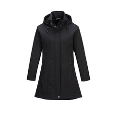 Black Carla Softshell Jacket 3L long jacket with hood