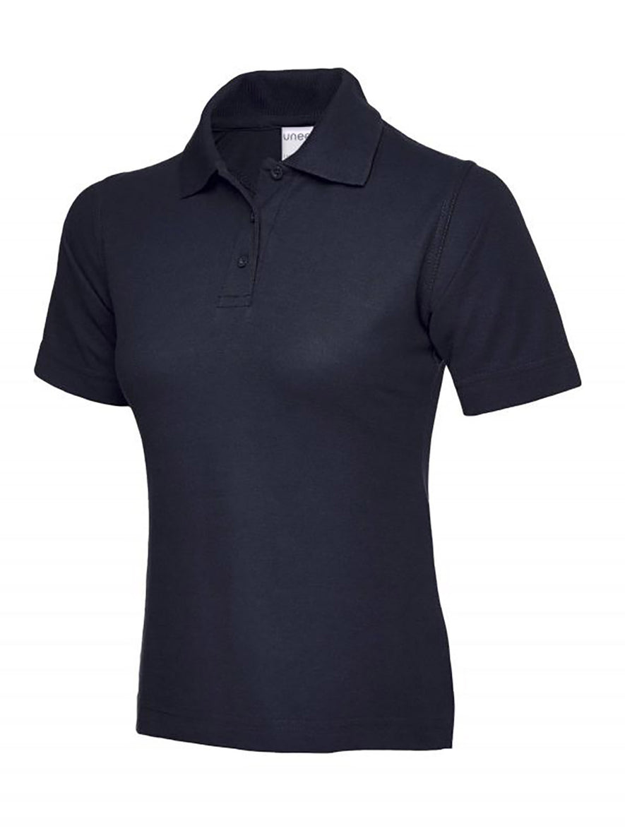 Uneek Clothing UC116 180GSM Children's Polo Shirt with short sleeves, collar and three button plackett in navy.