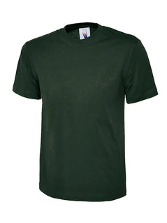 Uneek Clothing UC301 180 GSM Classic T-shirt with short sleeves and round neck in bottle green.