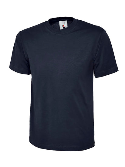 Uneek Clothing UC301 180 GSM Classic T-shirt with short sleeves and round neck in navy.