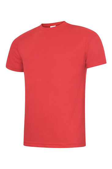 Uneek Clothing UC315 - 140 GSM Ultra Cool T-shirt with short sleeves and round neck in red.
