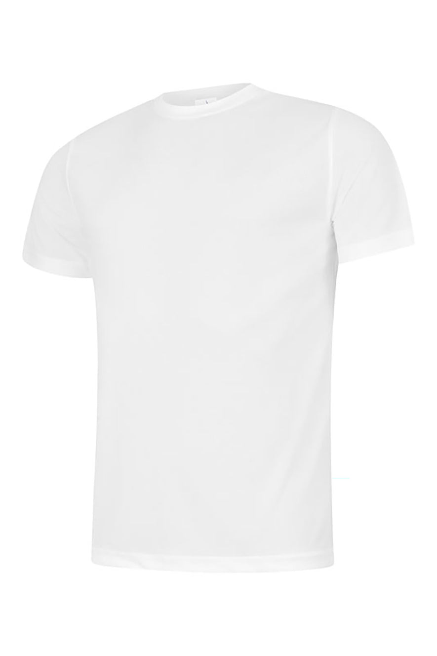 Uneek Clothing UC315 - 140 GSM Ultra Cool T-shirt with short sleeves and round neck in white.