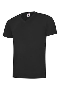 Uneek Clothing UC317 - 180 GSM Mens Classic V Neck T-shirt short sleeve in black.