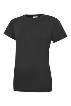 Uneek Clothing UC318 - Ladies Classic Crew Neck T-Shirt short sleeve in black.