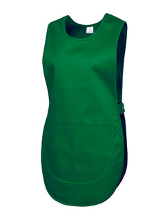 Uneek Clothing UC920 Premium Tabard in bottle green with large front pocket and popper side panels.