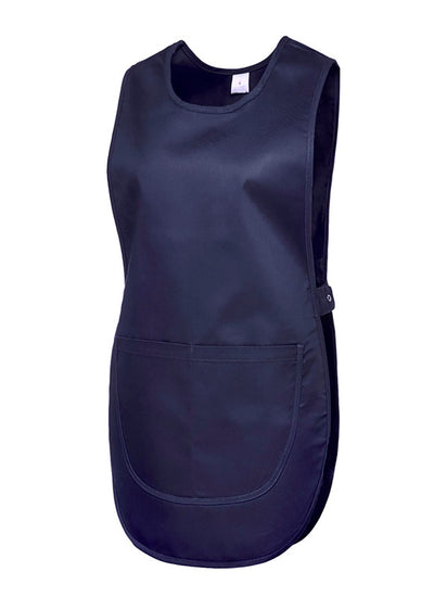 Uneek Clothing UC920 Premium Tabard in navy with large front pocket and popper side panels.