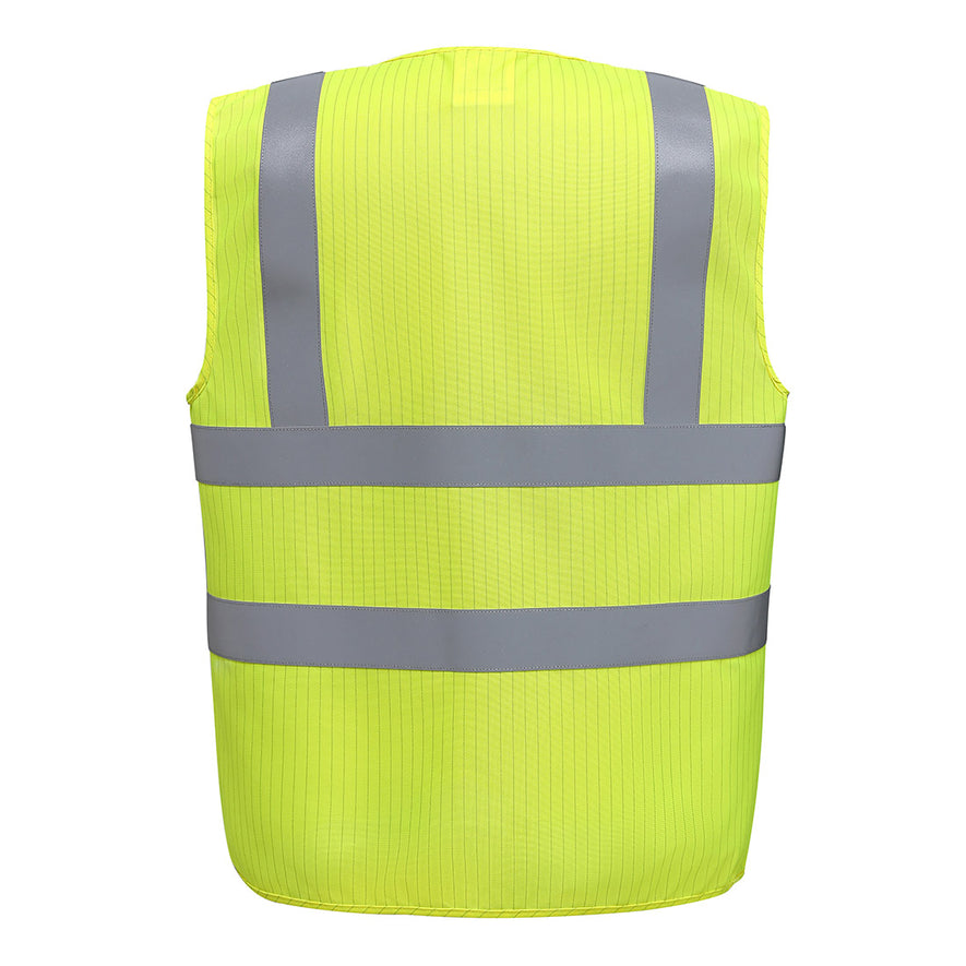 Hi-vis flame-retardant anti-static waistcoat (HVW100ASFR)
