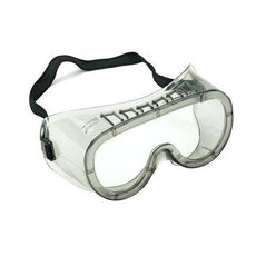 Clear indirect vent goggles with an elasticated black headband.