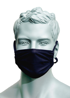 Navy flame retardant face-mask faith tie string tighten.