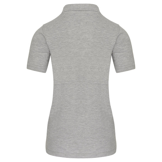 Back Of Orn Workwear Wren Ladies Poloshirt with button up collar in ash.