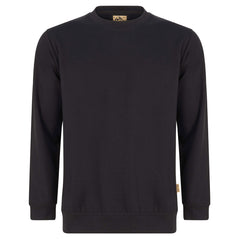 Orn Workwear Kestrel EarthPro Sweatshirt with round neck collar in black.