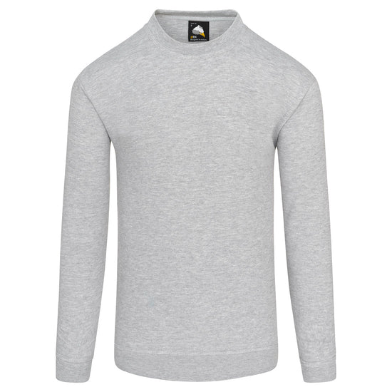 Orn Workwear Kite Sweatshirt with round neck collar in ash.