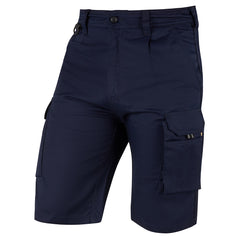 Orn Workwear Hawk EarthPro Shorts in navy with button fasten, belt loops and cargo style pockets.