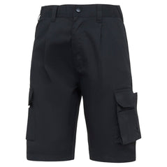 Orn Workwear Ladies Combat Shorts in black with button fasten, belt loops and cargo style pockets.