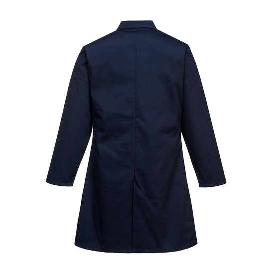 Navy Collared Mens Long Food Coat