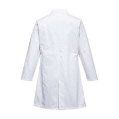 White Collared Mens Long Food Coat