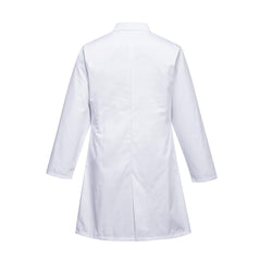 White Collared Mens Long Food Coat