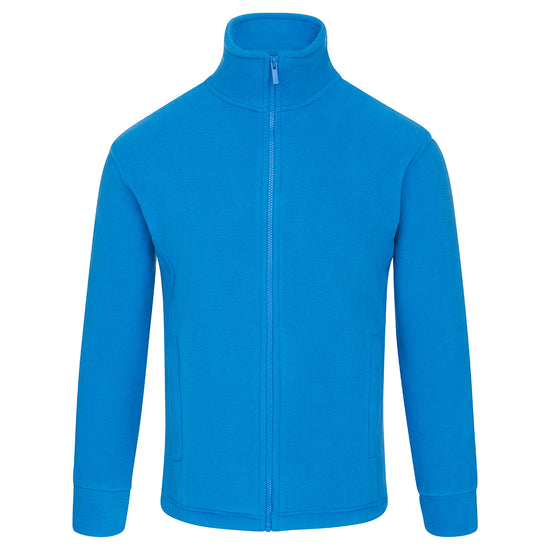 Orn Workwear Albatross Fleece in reflex blue with full zip fasten.