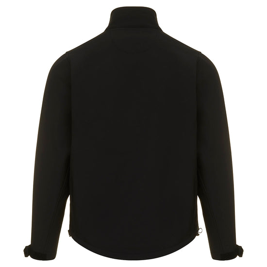 Back of Orn Workwear Tern Softshell in black.