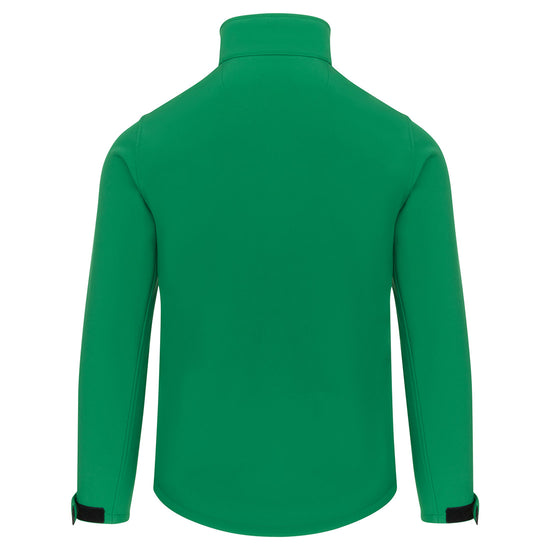 Back of Orn Workwear Tern Softshell in kelly green.