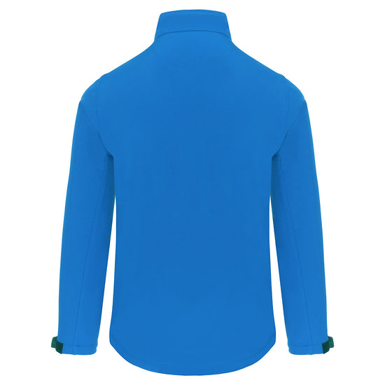 Back of Orn Workwear Tern Softshell in reflex blue.