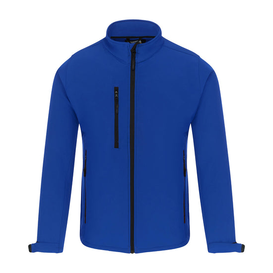 Orn Workwear Tern Softshell in royal blue with full zip fasten and right chest pocket.