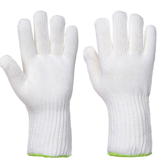 White Heat resistant gloves up to 250 degrees Celsius.