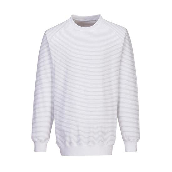 White Anti-Static ESD long sweatshirt
