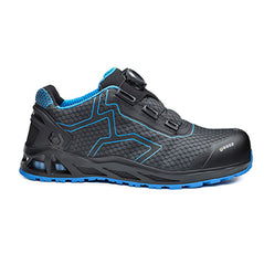 Black and Blue Base K Jump/ K Trek/ K Rush Safety Trainer with a protective toe, scuff cap and contrast on the side and sole of the trainer.