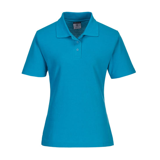 Aqua Blue Portwest Ladies Naples Polo shirt. 