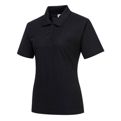 Black Portwest Ladies Naples Polo shirt. 