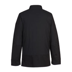 Black Surrey Chefs Jacket L/S with one button at the neck