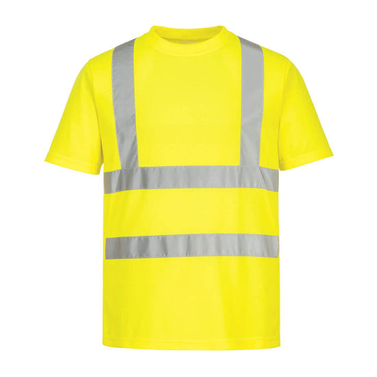 Yellow Eco Hi-Vis T-Shirt with reflective strips