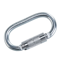 Silver twist top carabiner. Carabiner has a twist fasten.