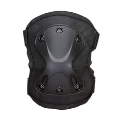 Black elbow pads with plastic mould on front