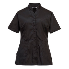 Portwest black ladies premier healthcare tunic. Tunic has side pockets.