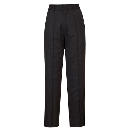 Black Ladies elasticated chefs trouser. With elasticated waist.
