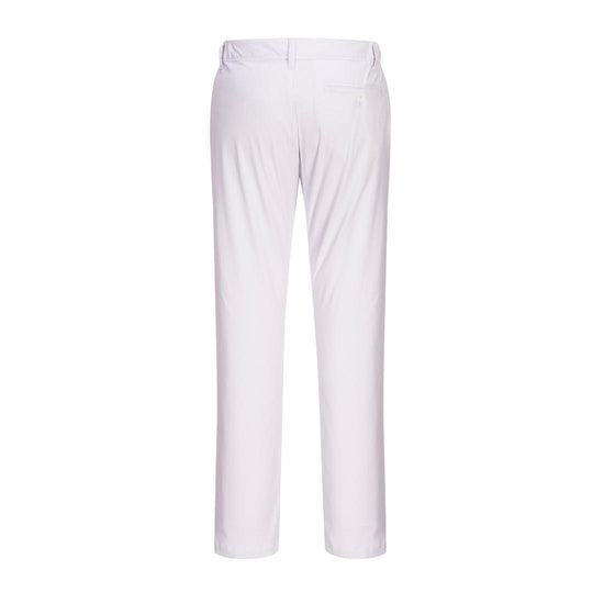 White Stretch Slim Chino Trouser with side pockets and belt loops.