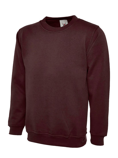 Uneek Clothing UC202 300GSM Childrens Sweatshirt long sleeves and round neck in brown with elasticated bottom.