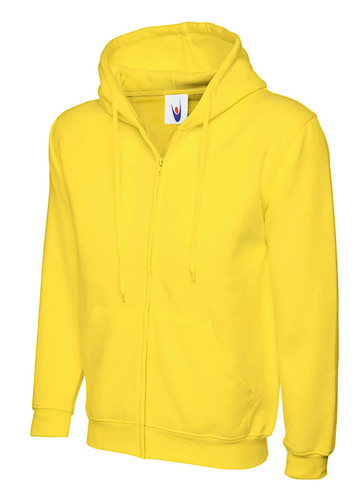 Classic Full Zip Hoodie For Men – Heavy 300gsm Fleece, Zip-Up Hooded Sweatshirt (Color: B/GRN, Size: XL)