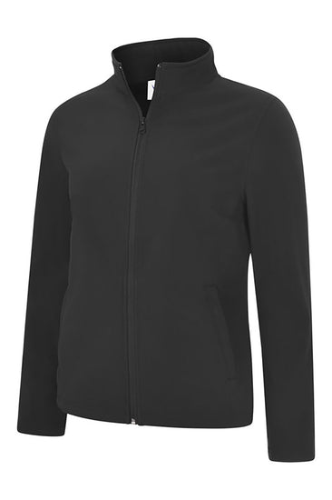 Uneek Clothing UC613 Ladies Classic Soft Shell Jacket in black with full zip fastening and two lower front pockets.