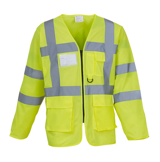 Hi-vis executive long sleeve waistcoat (HVJ800)