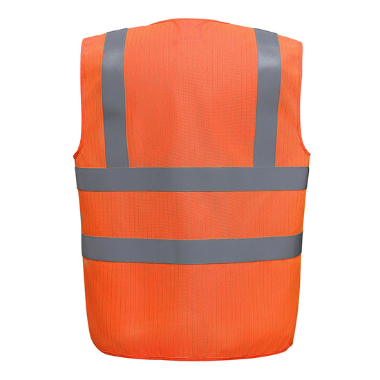 Hi-vis flame-retardant anti-static waistcoat (HVW100ASFR)